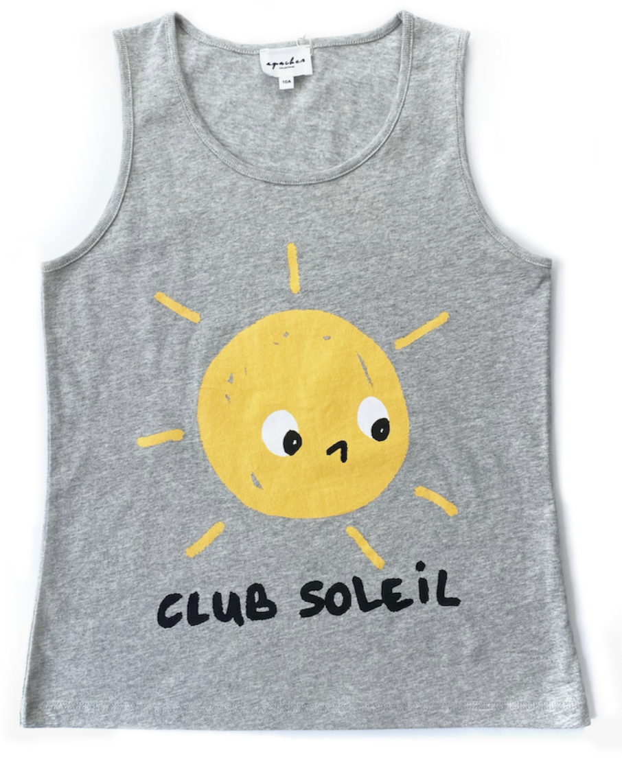 Débardeur "Club Soleil"- Gris chiné