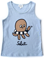 Débardeur "Salut"- Bleu ciel
