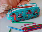 Trousse scolaire double compartiment - Disco Roar