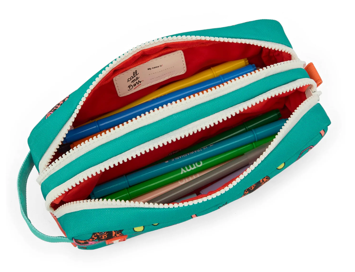 Trousse scolaire double compartiment - Disco Roar