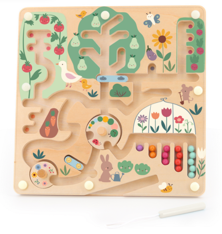 Labyrinthe magnétique en bois - Cueillette au jardin