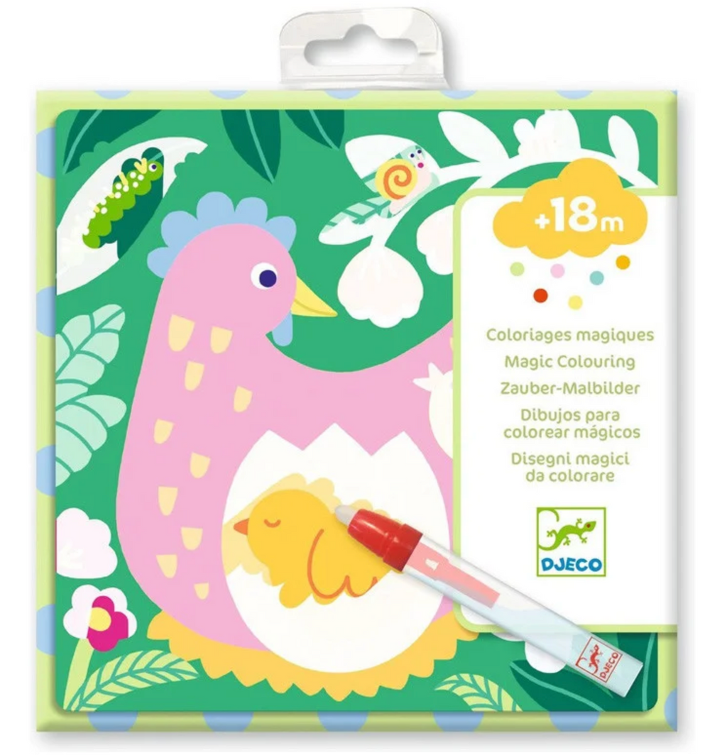Coloriages magiques - Coucou caché maman-bébé du jardin