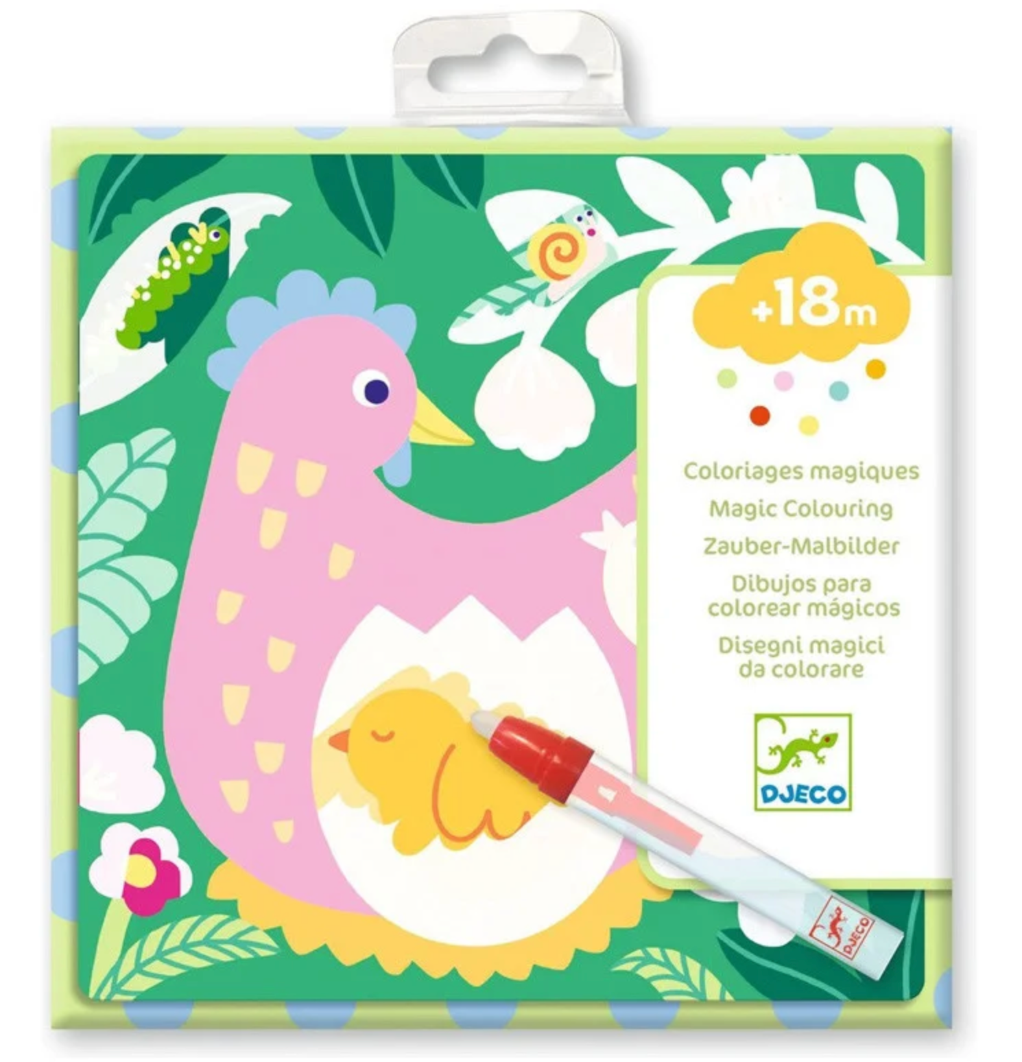 Coloriages magiques - Coucou caché maman-bébé du jardin