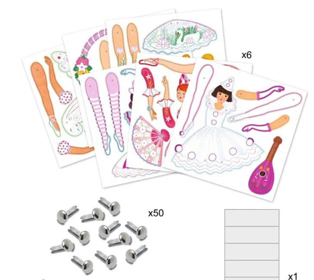 Pantins à colorier - Tutus