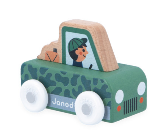 Véhicule roulant en bois - voiture safari