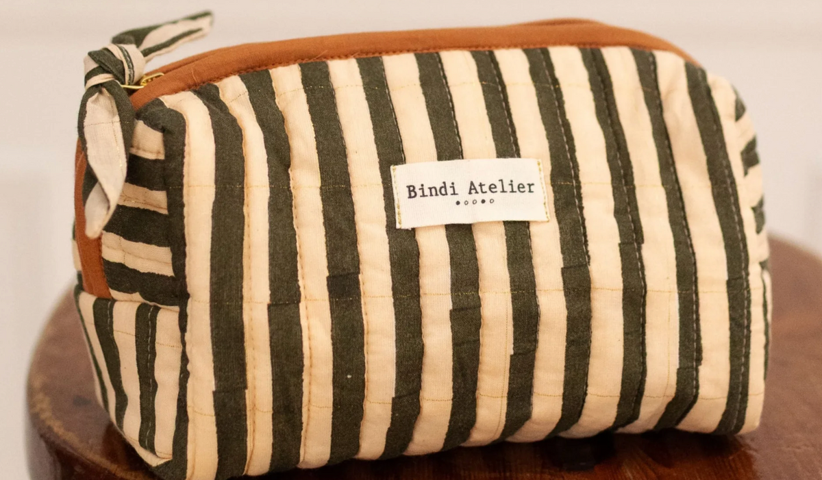 Trousse Maquillage - Stripes Leaf