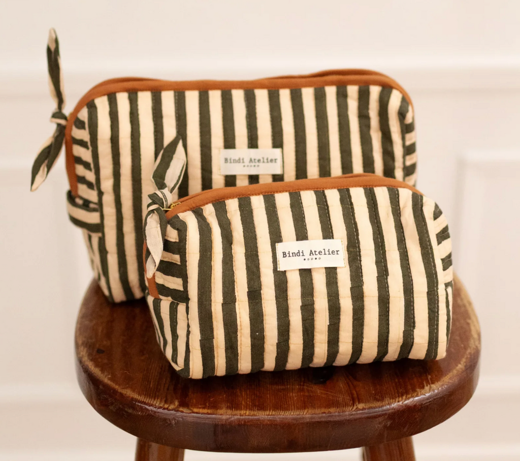 Trousse Maquillage - Stripes Leaf