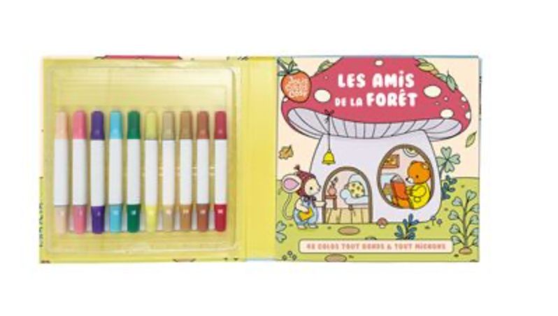 Jolis colos cosy + 10 feutres double pointe - Les amis de la foret