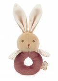 Doudou hochet - lapin - Bordeaux
