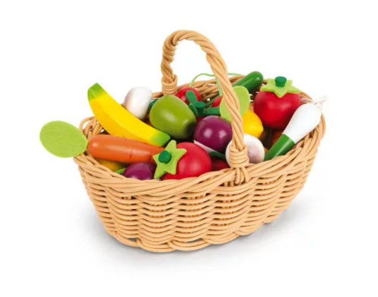 Panier 24 légumes en bois