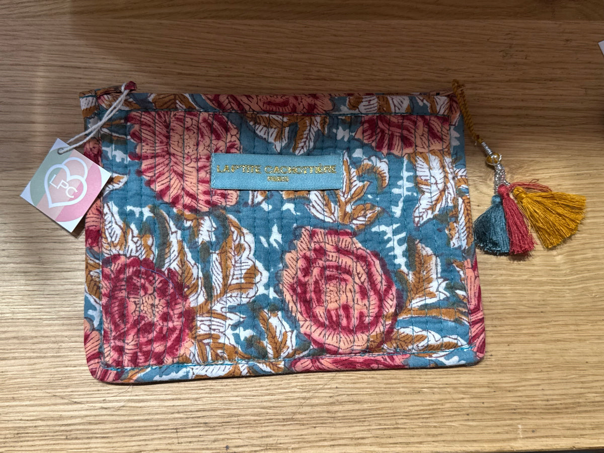 Pochette plate - Print India Bleue